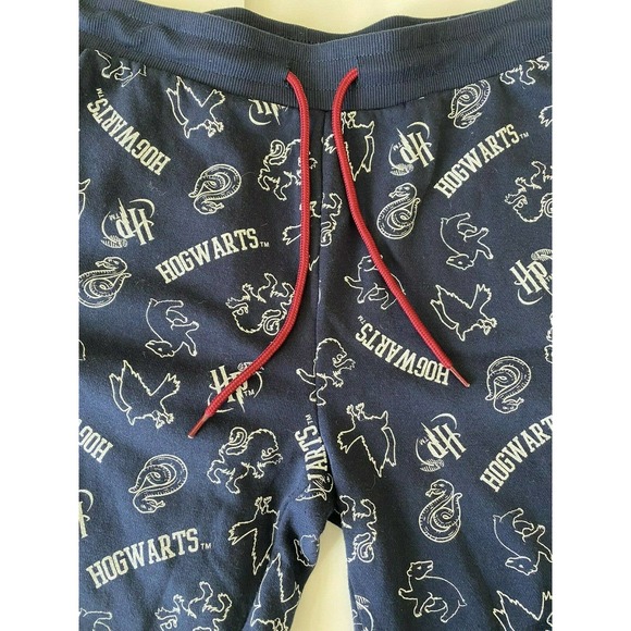 Harry Potter Hogwarts Sweat Pants Drawstring Front Size Large EUC blue and white - Picture 4 of 8